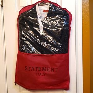 Three piece suit with tie.